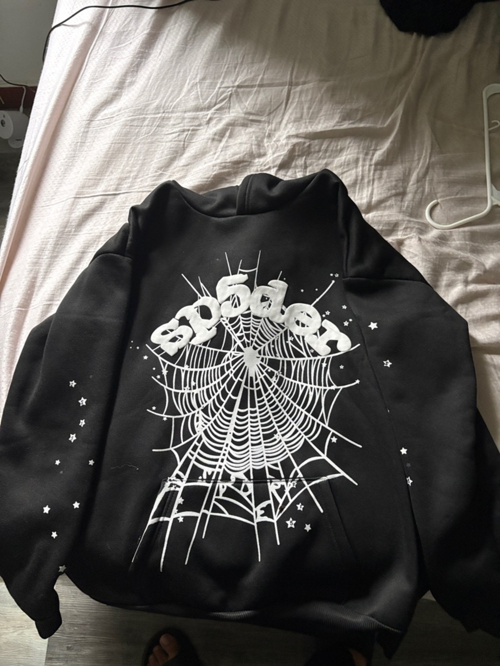 nOir Jewelry Black Men's Pants with White Spiderweb Graphic